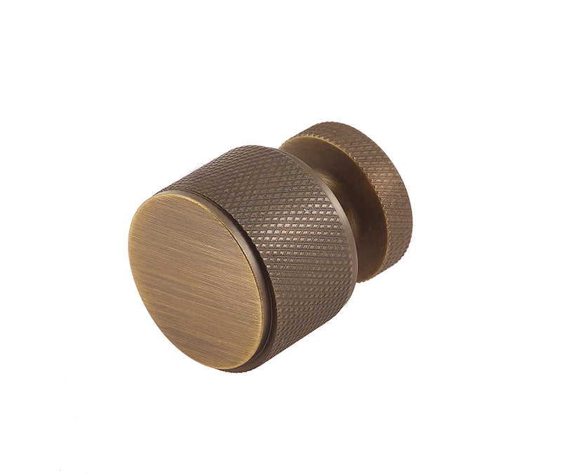 Burlington Piccadilly Knurled Cupboard Knob 30mm, Antique Brass, Dark Bronze, Polished or Satin Nickel & Satin Brass