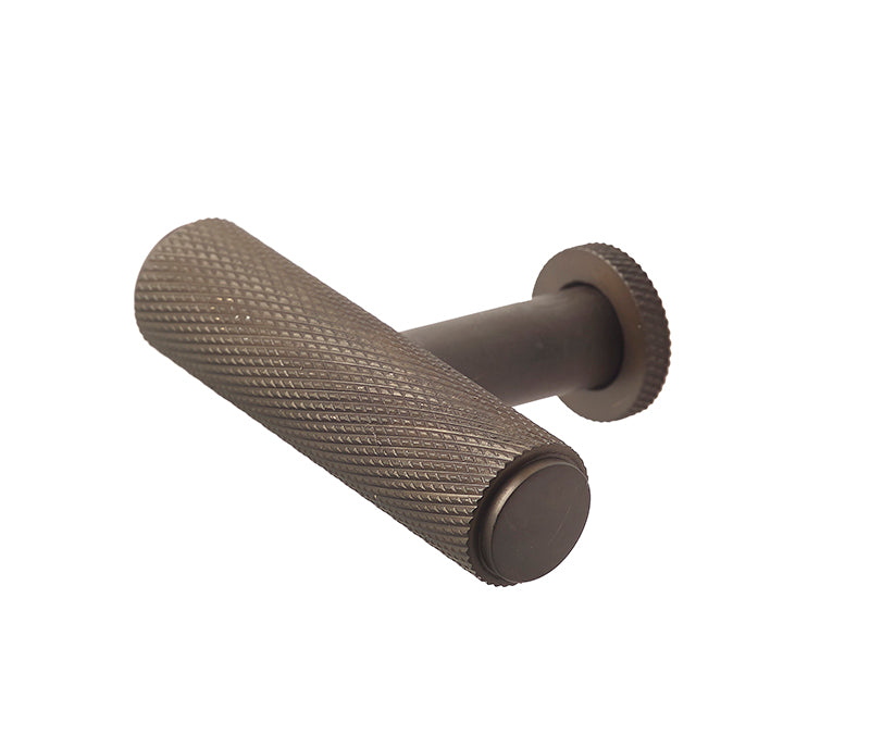 Frelan Burlington Piccadilly Knurled T-Bar Cupboard Knob - Dark Bronze