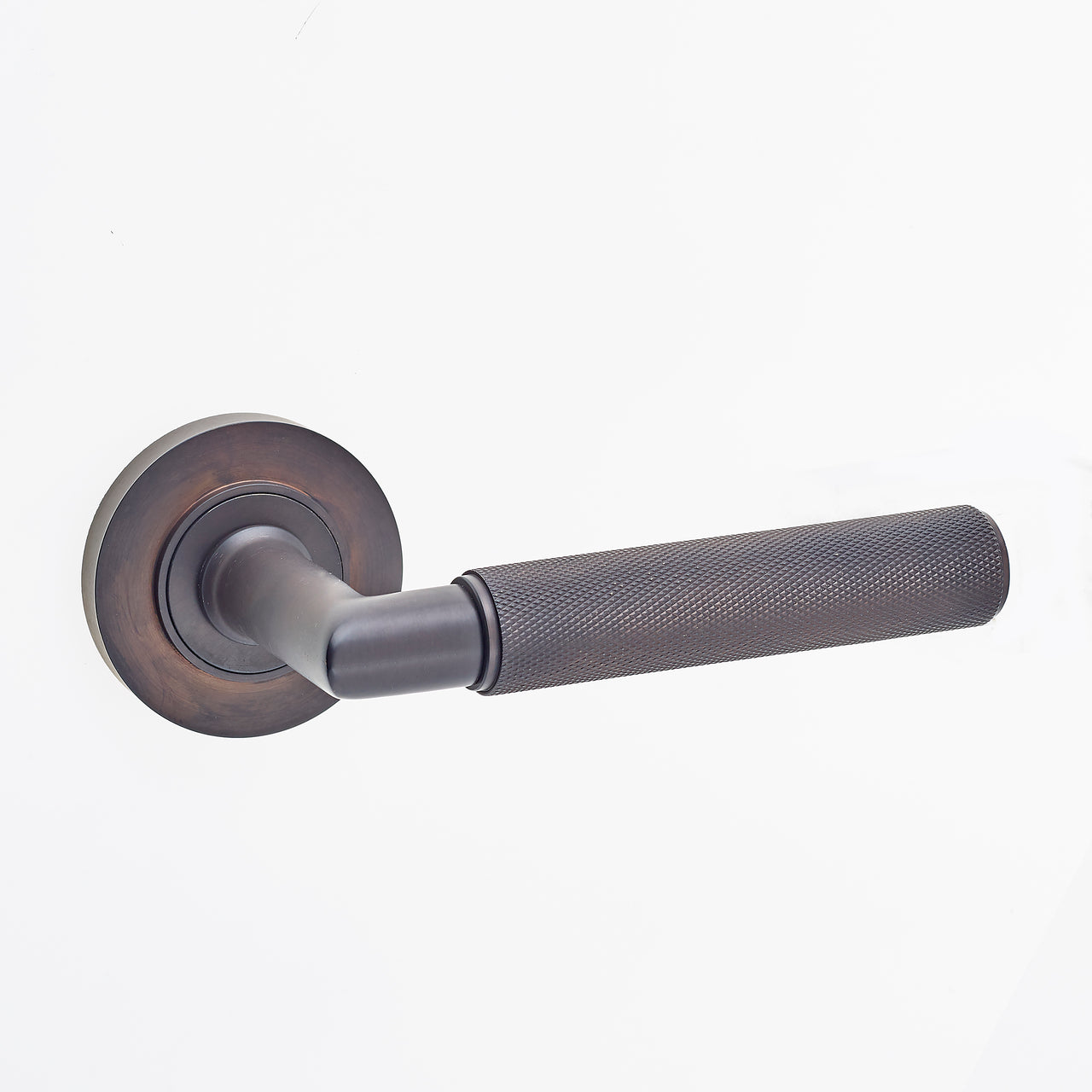 Piccadilly Knurled Lever Bronze Door Handles - Frelan Hardware Burlington Range - Dark Brass/Bronze - BUR40DB