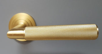 Piccadilly Knurled Lever Door Handles - Burlington Range - Satin Brass - BUR40SB