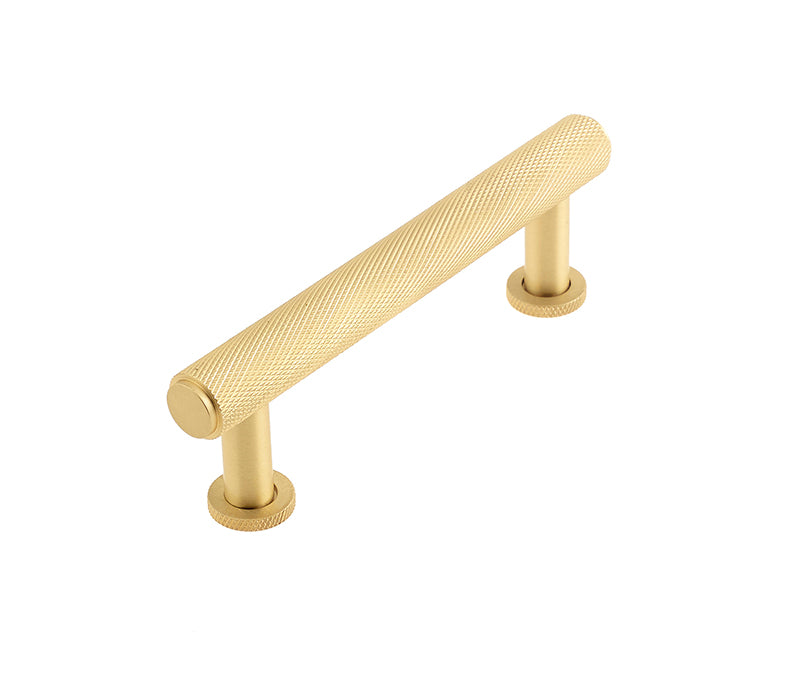 Knurled Cabinet Handle in Satin Brass 96mm - Handle King Ireland