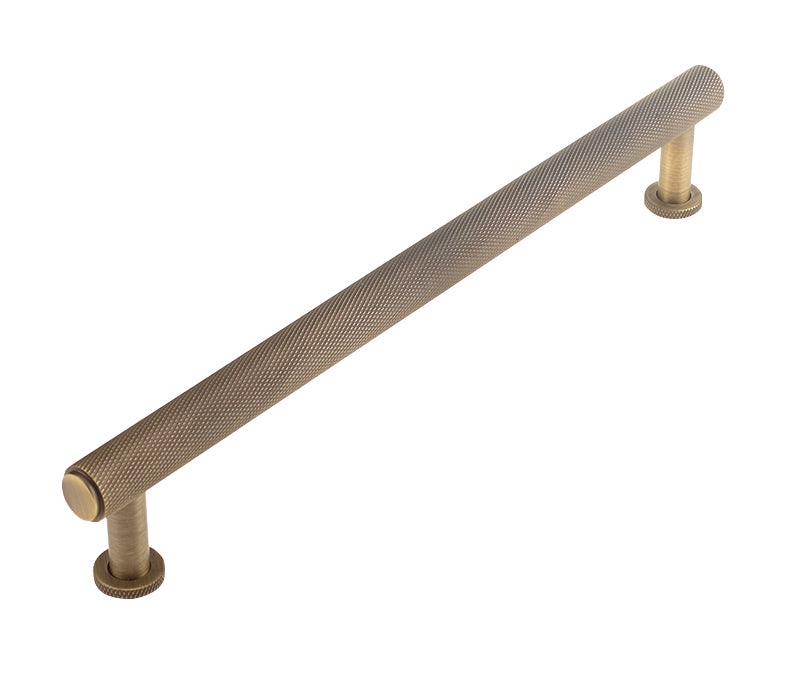 Satin Brass Knurled Cabinet Pull Handle - 96mm, 128mm, 224mm