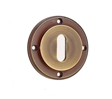 Burlington Range Standard Keyhole Escutcheon - Antique Brass