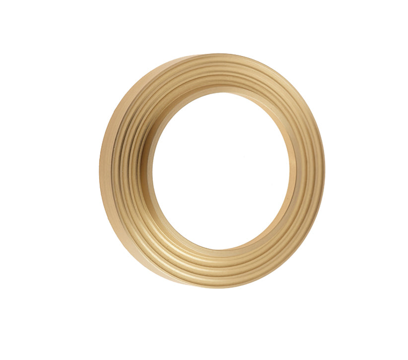 Burlington Range Standard Escutcheon With Reeded Outer Rose Cover - Satin Brass - BUR74SB