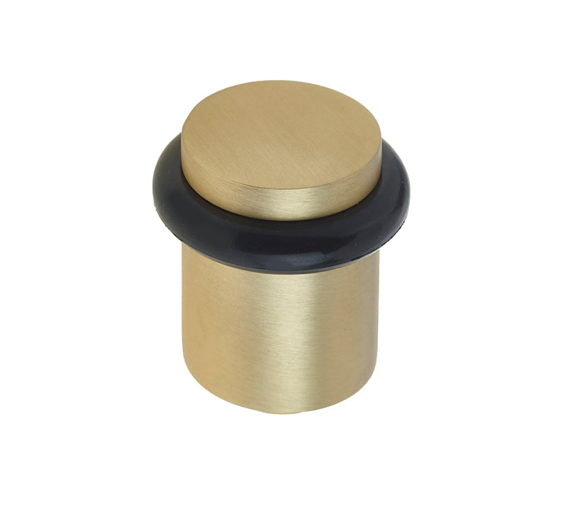 Burlington Range - Floor Mounted Plain Buffered Door Stop - Satin Brass - BUR960SB