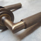 Piccadilly Knurled Antique Brass Door Handles - Frelan Hardware Burlington Range - Antique Brass/Bronze - BUR40/52AB STEPPED ROSE