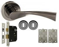Thumbnail for Black Nickel Door Handle Packs For Latch, Lock & Bathroom Doors