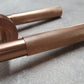 B1910CU Knurled Copper Door Handles on 54mm Round Rose 