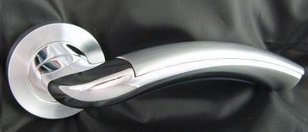 More4Doors Special Offer Door Handle On Round Rose - Polished and Satin Chrome