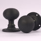Matt Black Reeded Beehive Mortice Door Knobs