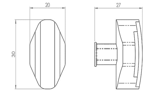 Art Deco Cupboard Knob 30mm Satin Nickel Finish