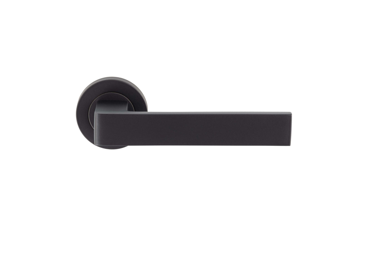 Carlisle Brass Sasso Door Handles On Round Rose, Matt Black - EUL010MB