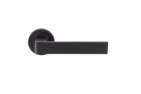 Thumbnail for Carlisle Brass Sasso Door Handles On Round Rose, Matt Black - EUL010MB