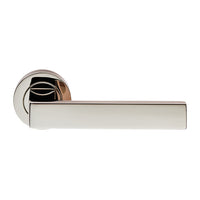 Thumbnail for Carlisle Brass Sasso Door Handles On Rose, Polished Nickel - EUL010PN