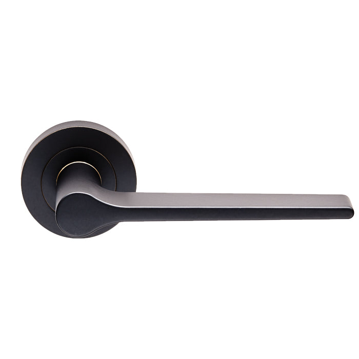 Carlisle Brass Velino Door Handles On Rose, Matt Black - EUL020MB