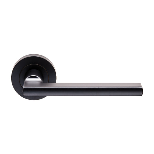 Carlisle Brass Trentino Door Handles On Round Rose, Matt Black - EUL030MB