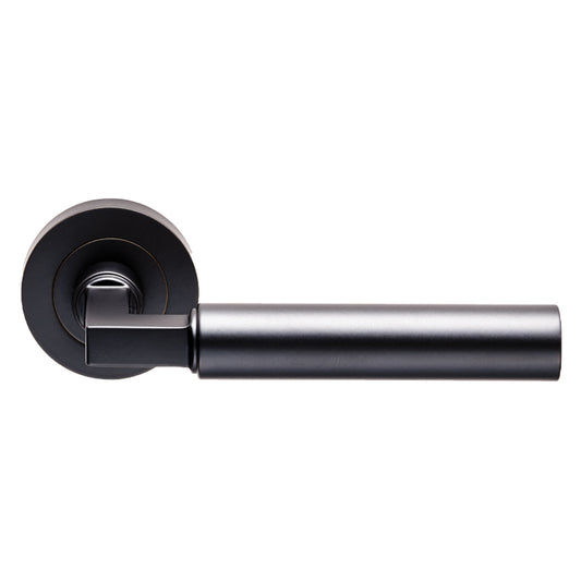 Carlisle Brass Amiata Door Handles On Rose, Matt Black - EUL040MB