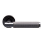 Matt Black Varese Knurled Lever Door Handles on Round Rose - EUL050MB