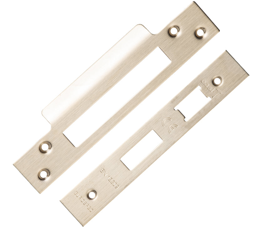 Satin Brass 5 Lever Sash Lock Forend & Strike Pack