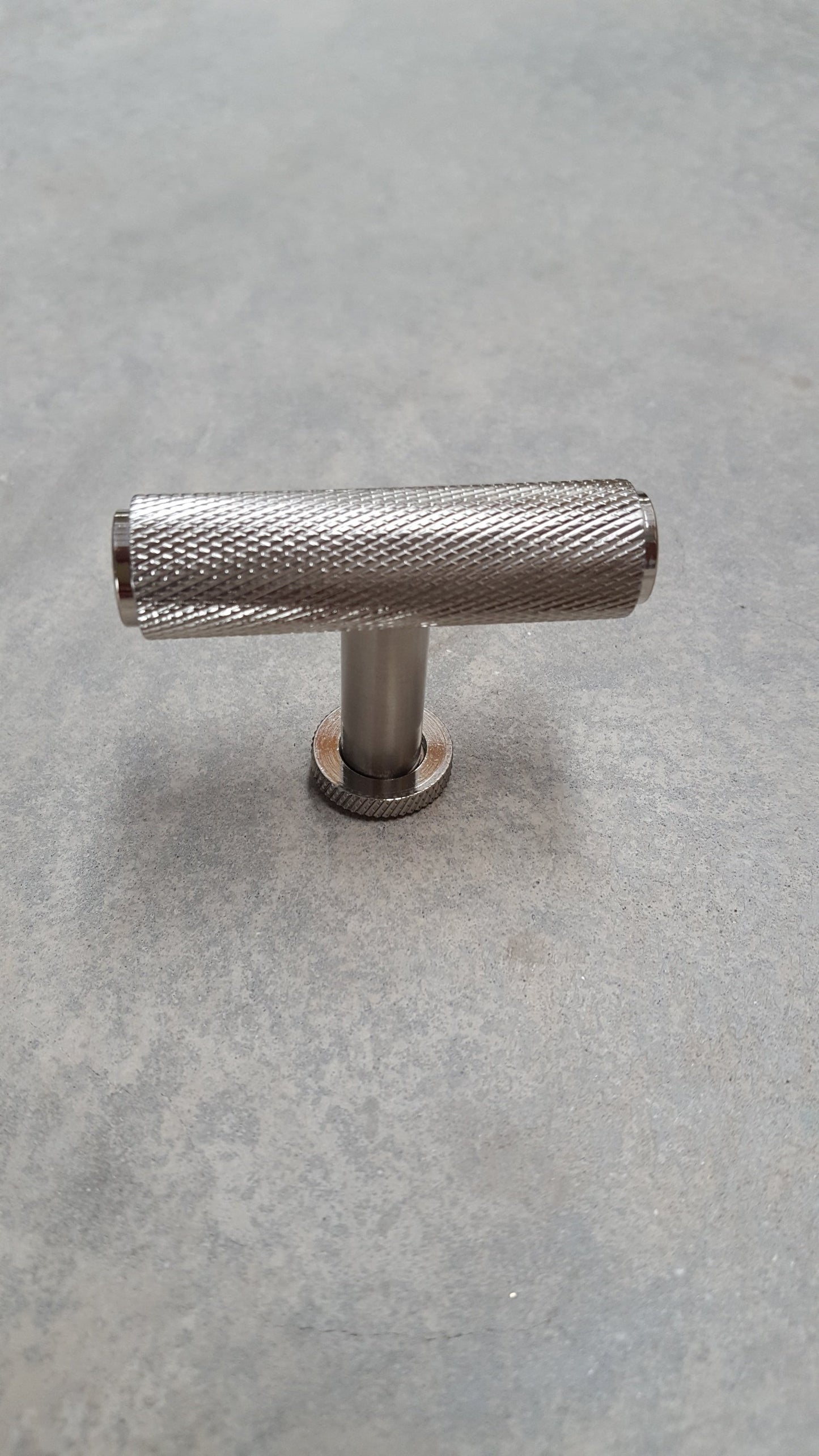 Frelan Burlington Piccadilly Knurled T-Bar Cupboard Knob - Polished Nickel