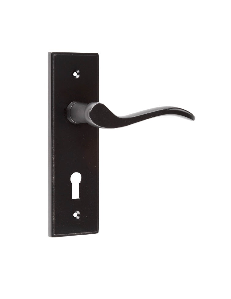 Wave Lever LOCK (Keyhole)  - Stepped Backplate, 158mm x 46mm