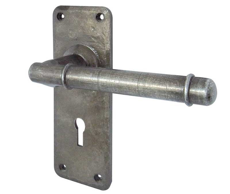 Belfry Handforged Pewter Door Handles Lock