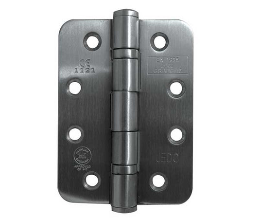 4 Inch Radiused Corner, Satin Stainless Steel, Grade 13 Ball Bearing Hinges