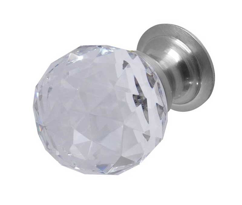 JH1155 Clear Faceted Glass Cupboard Knob - Various Sizes
