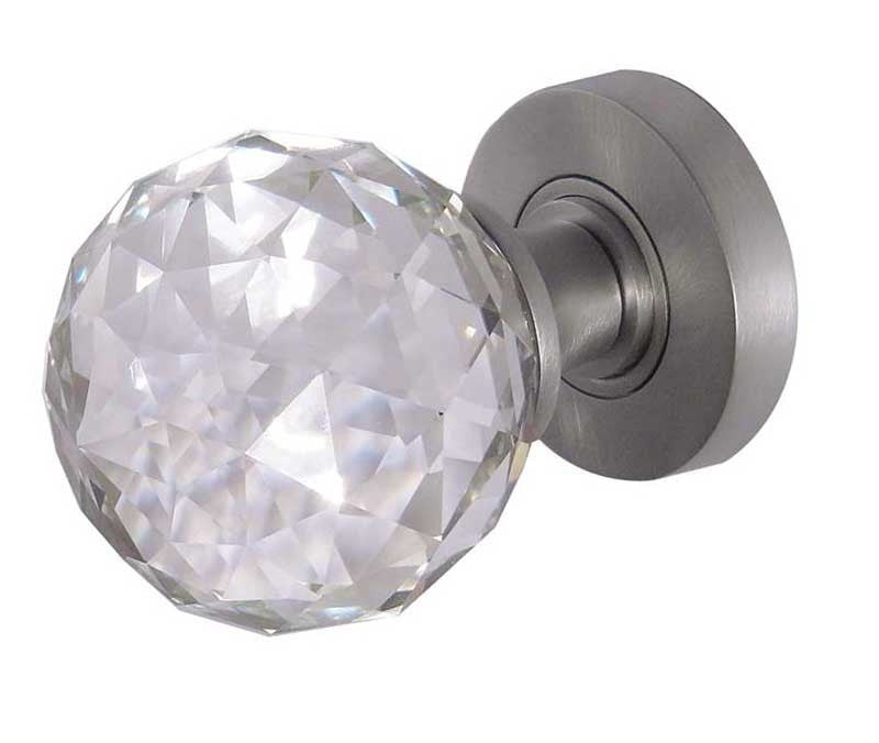 Frelan JH5255SC Satin Chrome Faceted Glass Knobs Buy Now At More4Doors ...