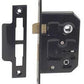 Black Bathroom Mortice Door Lock - JL154BL Black Powder Coated