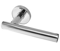 Atlanta Polished Stainless Steel Door Handles On Rose