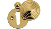 Thumbnail for JR9 Polished Brass Reeded Covered Keyhole