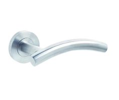 Arched Satin Stainless Steel Door Handles On Rose