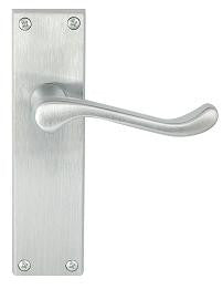 Satin Chrome 'Victorian Scroll' Door Handles On Plate