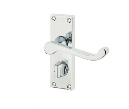 Polished Chrome 'Victorian Scroll' Door Handles On Plate