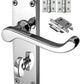 Epsom Door Handle on Backplate Pack - Bathroom Lock - Chrome/Satin Finish