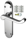 Epsom Door Handle on Backplate Pack - Latch - Chrome/Satin Finish