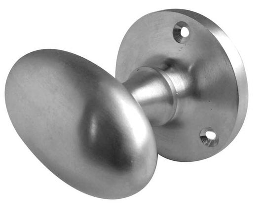 JV34SC Italian Oval Mortice Knobs Satin Chrome