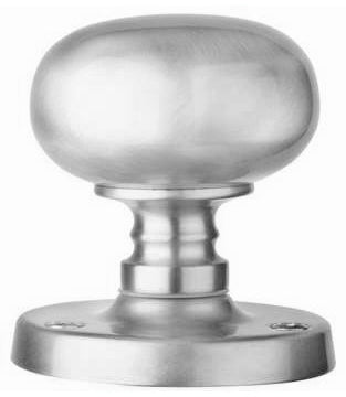 JV35BSC Satin Chrome Mushroom Mortice Door Knobs - Frelan Hardware