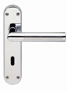 Frelan Hardware JV436 Mitred Polished Keyhole Door Handles - More4Doors