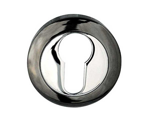 Dual Finish Polished Chrome/Black Nickel EURO PROFILE Escutcheon JV503E