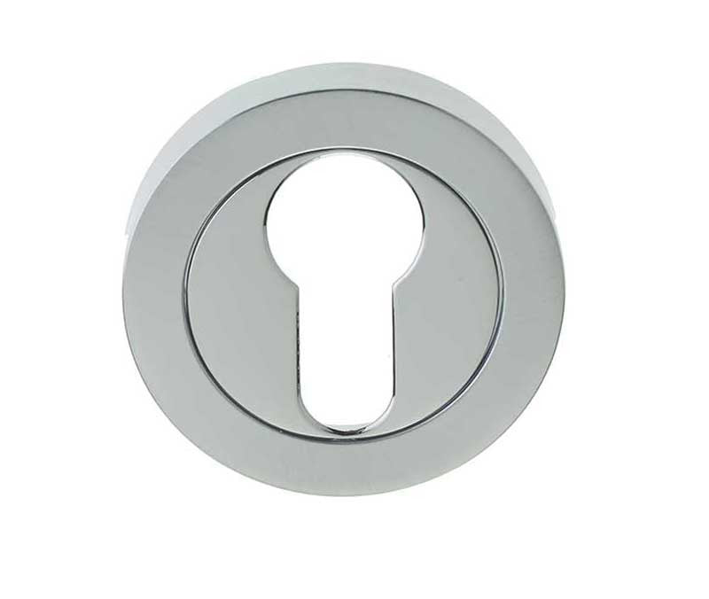 Dual Finish Polished Chrome/Satin Chrome EURO PROFILE Escutcheon JV503EPCSC