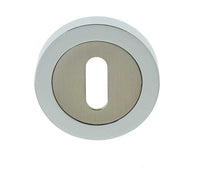 Thumbnail for Polished Chrome/Satin Nickel Keyhole Escutcheon JV503PCSN