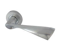 Thumbnail for Frelan Hardware JV504PCSC Dual finish door handles polished and satin chrome on round rose