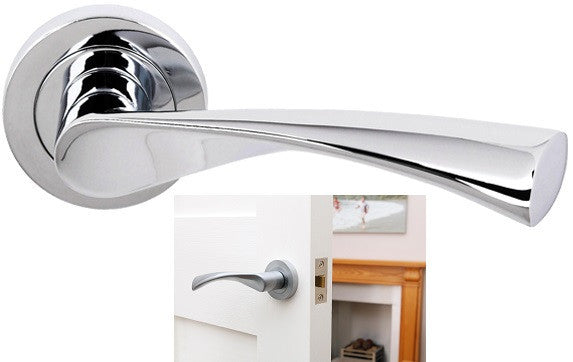 Twirl Polished Chrome Door Handles JV504PC