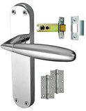 Door Handle on Backplate Pack - Stylo Latch - Dual Finish