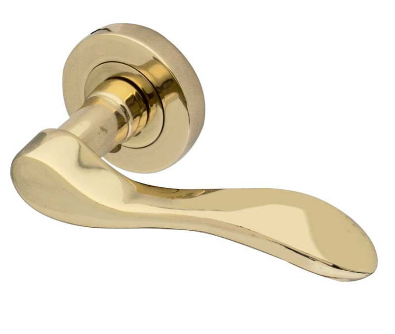 Turin Door Handles Polished Brass JV550PVD