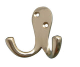 JV62 Polished Brass Double Robe Hook