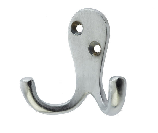 JV62 Satin Chrome Double Robe Hook