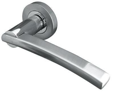 Modena Dual Finish Door Handles JV780PCSC - Duo Finish, Polished & Satin Chrome
